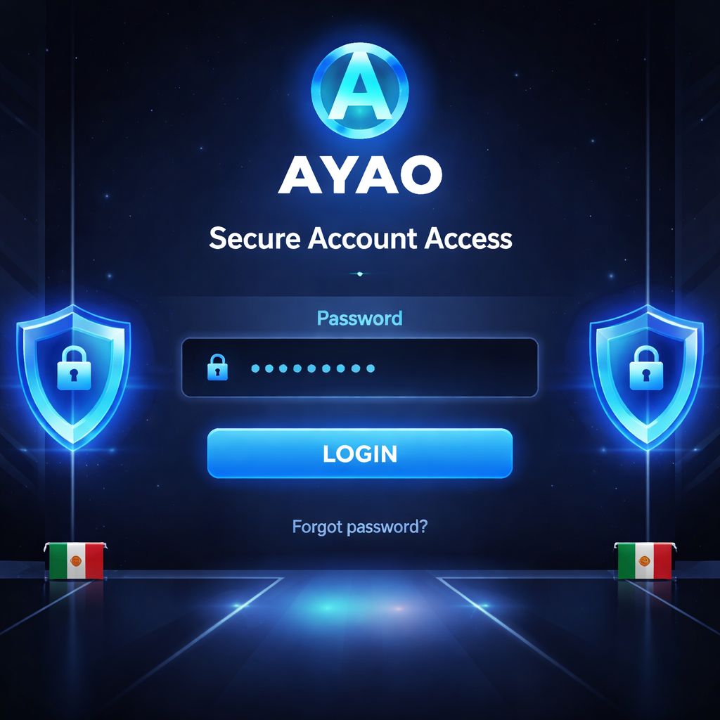 Proceso de inicio de sesión AYAO en plataforma de juegos segura en México