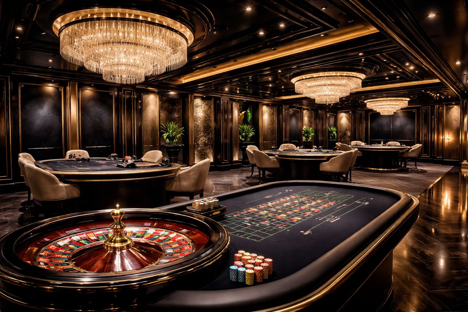Un entorno elegante de casino en vivo en AYAO mostrando acción en mesas, iluminación de estudio y una configuración inmersiva en línea.